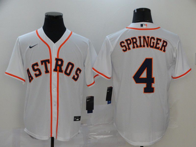 Men Houston Astros #4 Springer White Nike Game MLB Jerseys->women mlb jersey->Women Jersey